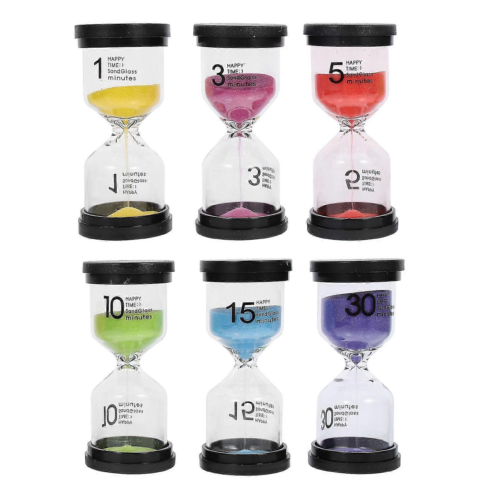 6 Pcs Timer Kids Kitchen Timer Mini Sand Timers Sand Clock Timer Glass Sand Timer Classroom Sand Timer