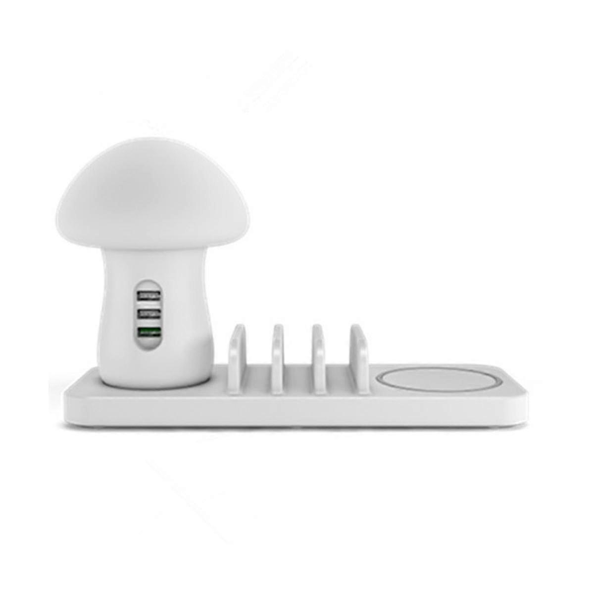 Multi Ports Usb Charging Station Mushroom Lamp Charger Fast Charge Station For Multiple Devices Led