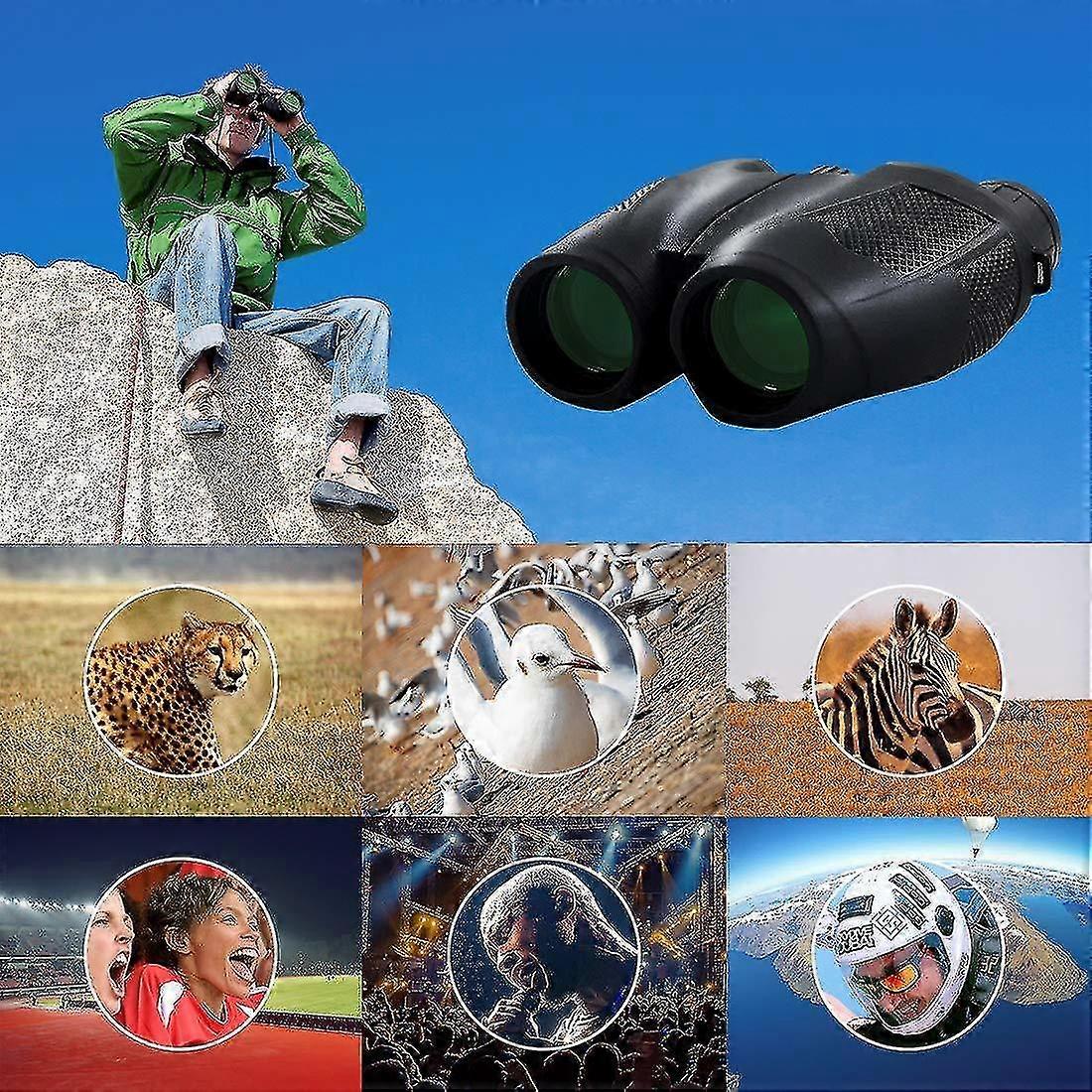 Mini Binoculars 10x25, Pocket Binoculars, Foldable Telescope Equipped