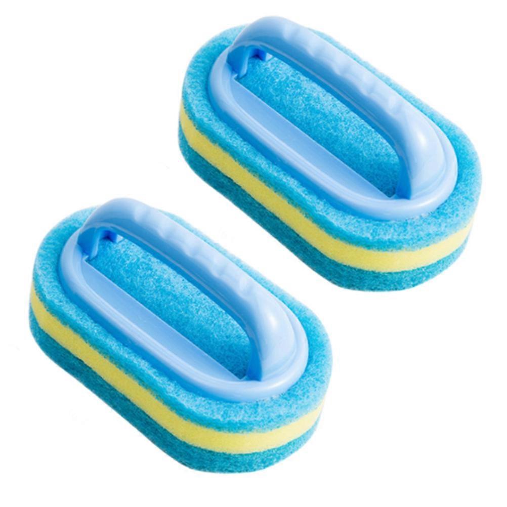 Sponge Cleaning Brush for Kitchen Bathroom Portable Sponge Brush with Plastic Handle 2Pcs Multifunction Sponge Brush