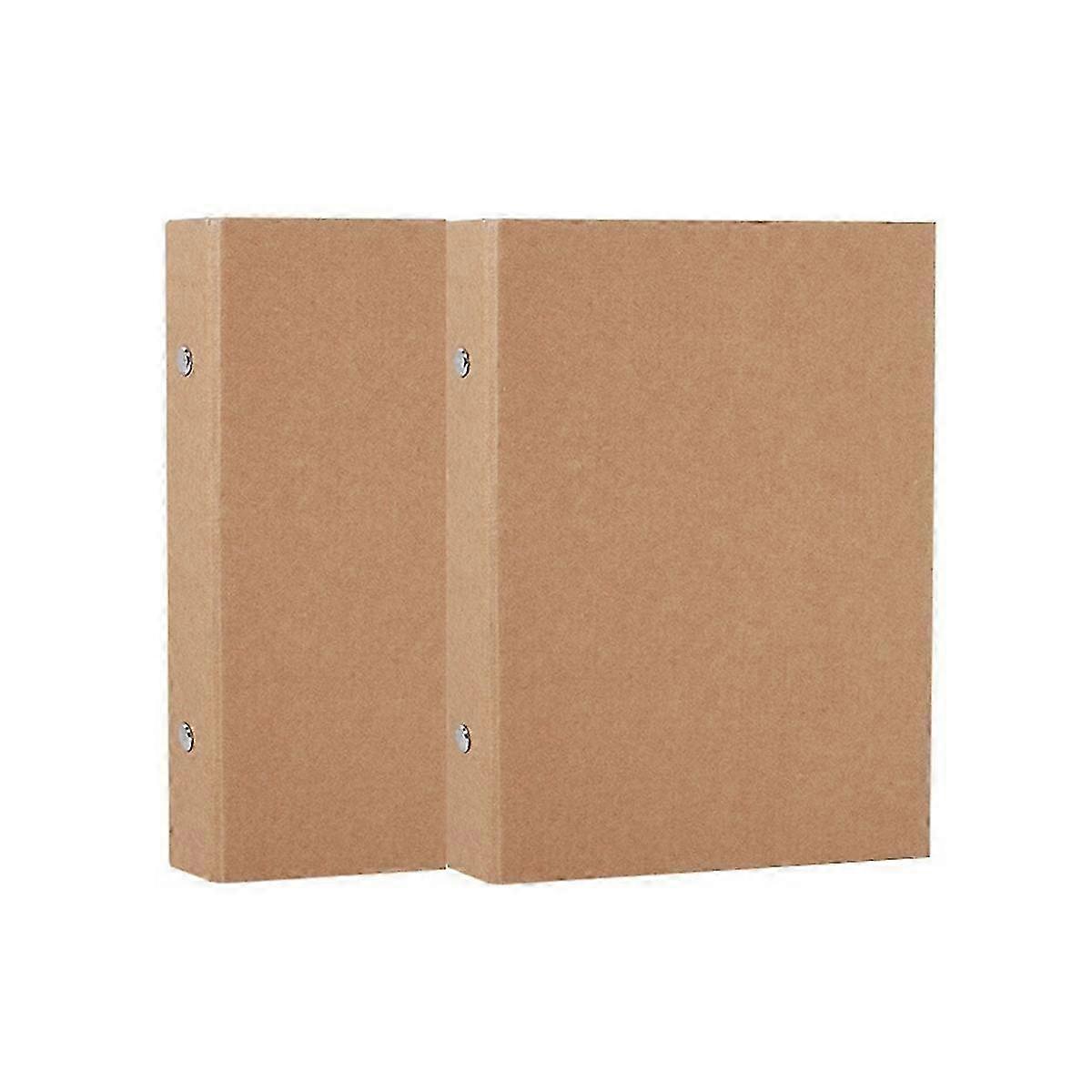 2pcs A4 Kraft Paper Folders Refillable Ring Binder,a4 Kraft Paper Binder Tray With 2 Rings To Add Loose Sheets
