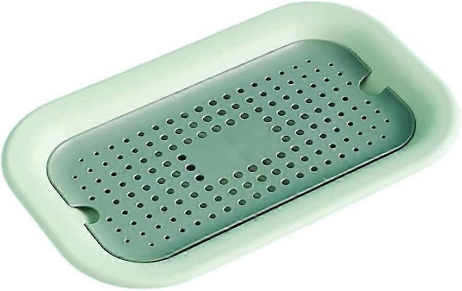 Drain Fruit Plate Plastic Double Layer Double-Layer Dish Draining Tray Drainer with Drip Tray Kitche