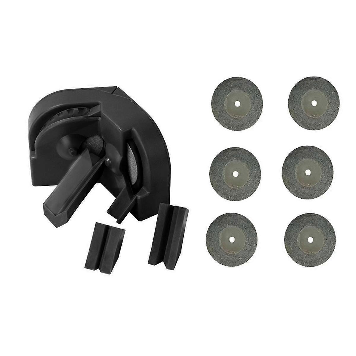 Black Multi-Functional Drill Bit Sharpener Tool with 6 Pcs Grinding Wheels