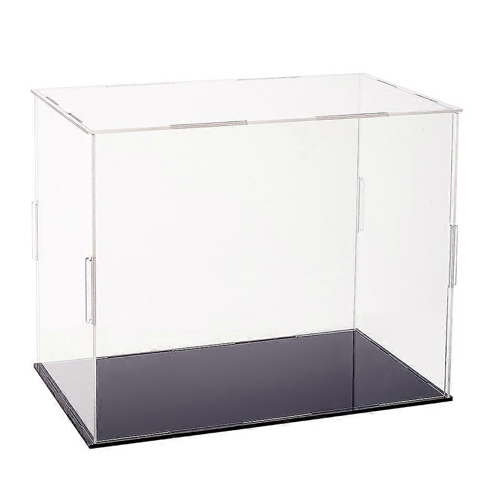 Transparent Plastic Minifigure Display Cases Dustproof Action Figure Display Box with Black Base for Models Building Blocks Doll Display Holders White
