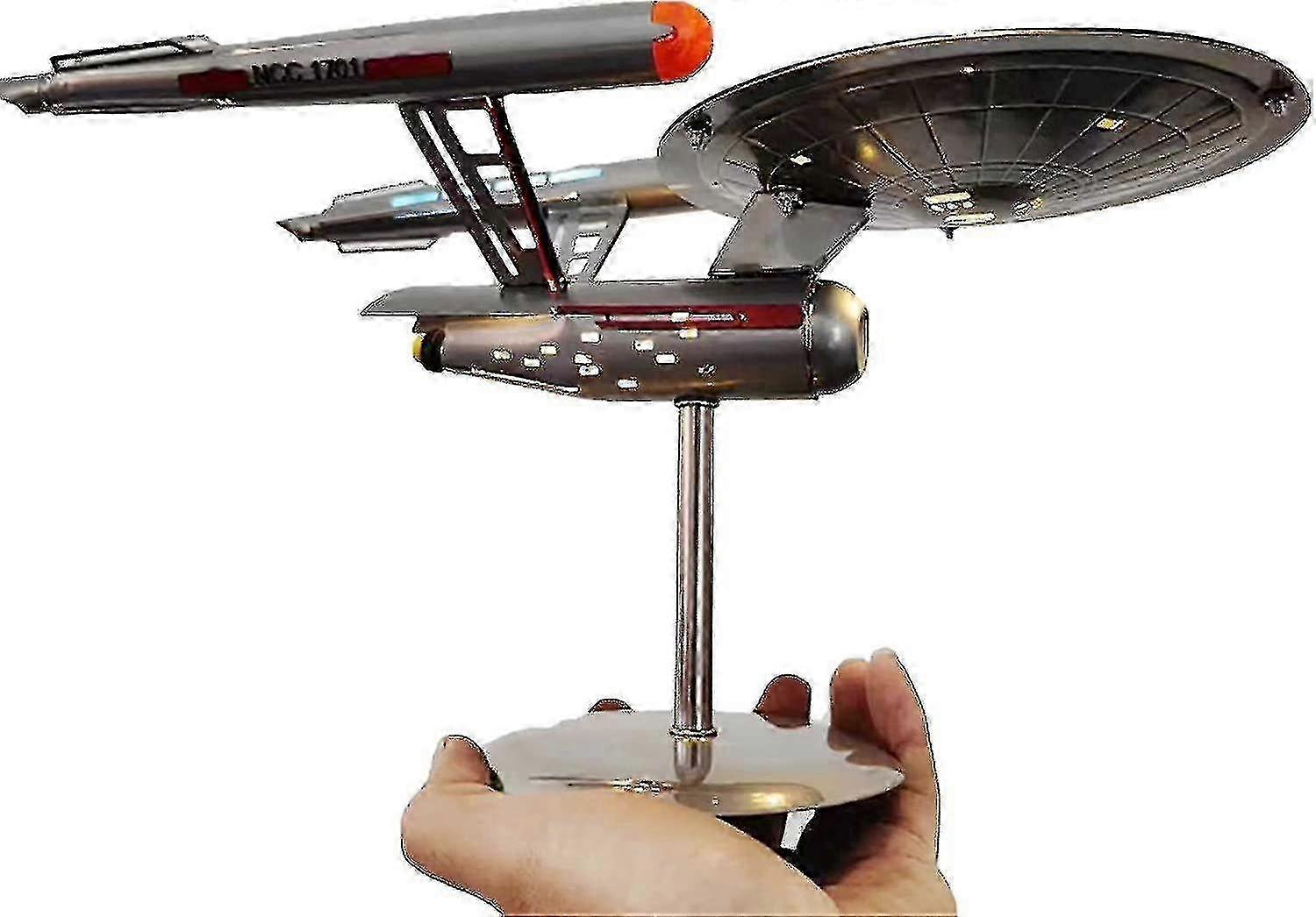 الولايات المتحدة المؤسسة ستار تريك نموذج NCC-1701 طبق المتماثل ، الفولاذ المقاوم للصدأ سفينة الفضاء نموذج الحلي للديكور المنزلي وجمع