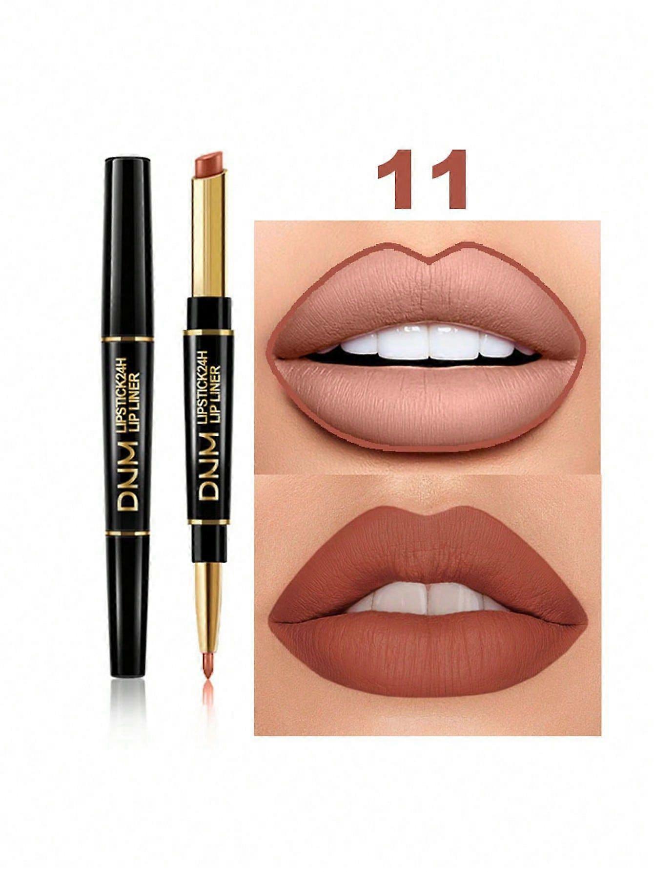 Dobbeltsidig leppestift og leppeforing, langvarig flekksikker non-stick kopp leppesminke