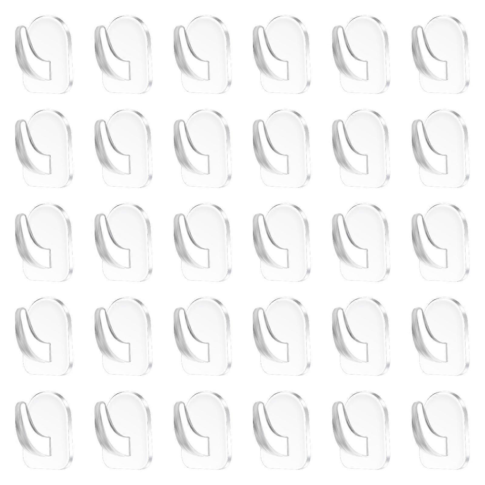 30Pcs Wall Hooks for Hanging Clear Transparent Hooks for Hanging Bags Purses