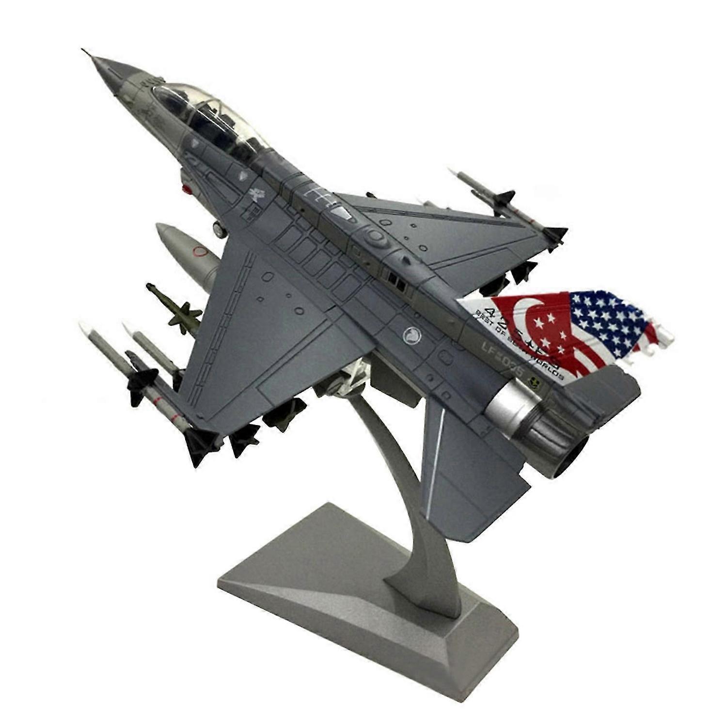 1:72 Scale F-16D Attack Plane Metal Die-Cast Airplane, Includes Alloy Stand for Commemorate Collect