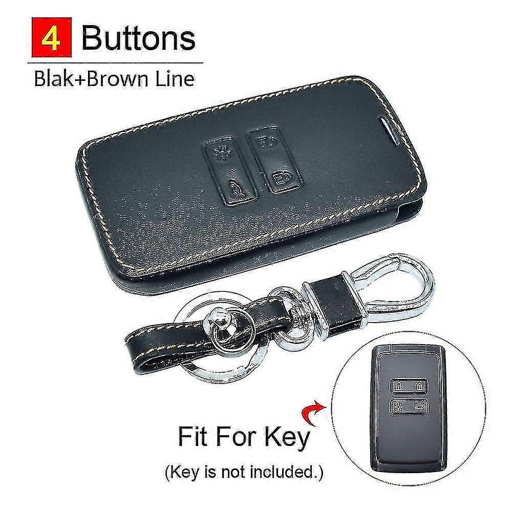 Leather Car Key Cover For Renault Captur Koleos Kadjar Arkana Megane Dacia Duster Sandero Stepway Smart Remote Control Fobs Case
