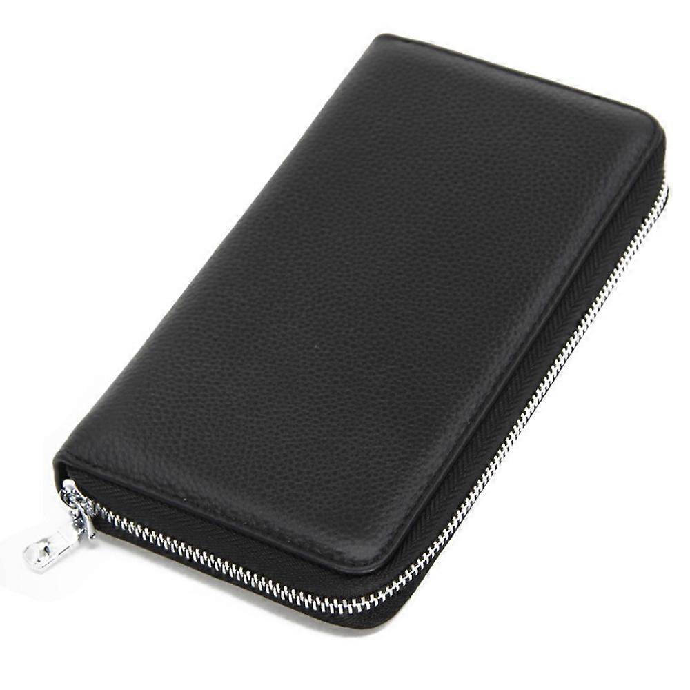 Type B TZ FQ525 Card Holder Wallet RFID Blocking Top-Layer Cowhide Leather Bank Card Case Pouch