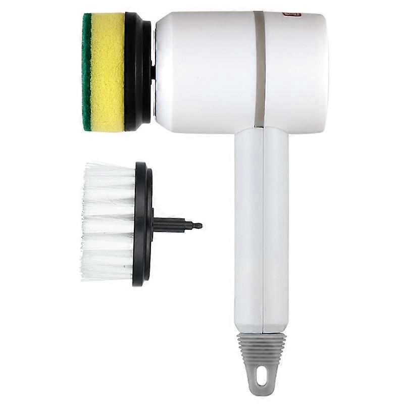 Type B Rechargeable Electric Cleaning Brush Cordless Cleaner with 2 Replaceable Heads and Built-in