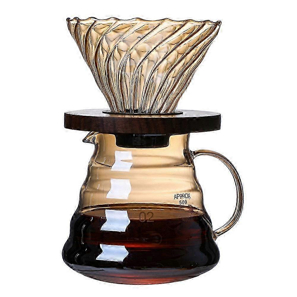 Pour Over Coffee Set Dripper 600ml Coffee Server Glass Funnel Drip Coffee Maker Filter Brewing Cup,type 3