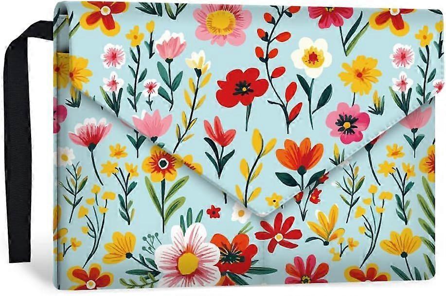 1 Pc Waterproof Book Sleeve Cover for Book Lovers Floral Printed Book Protector Washable Fabric Book Sleeve Pouch with Front Pocket and Snap Button fo