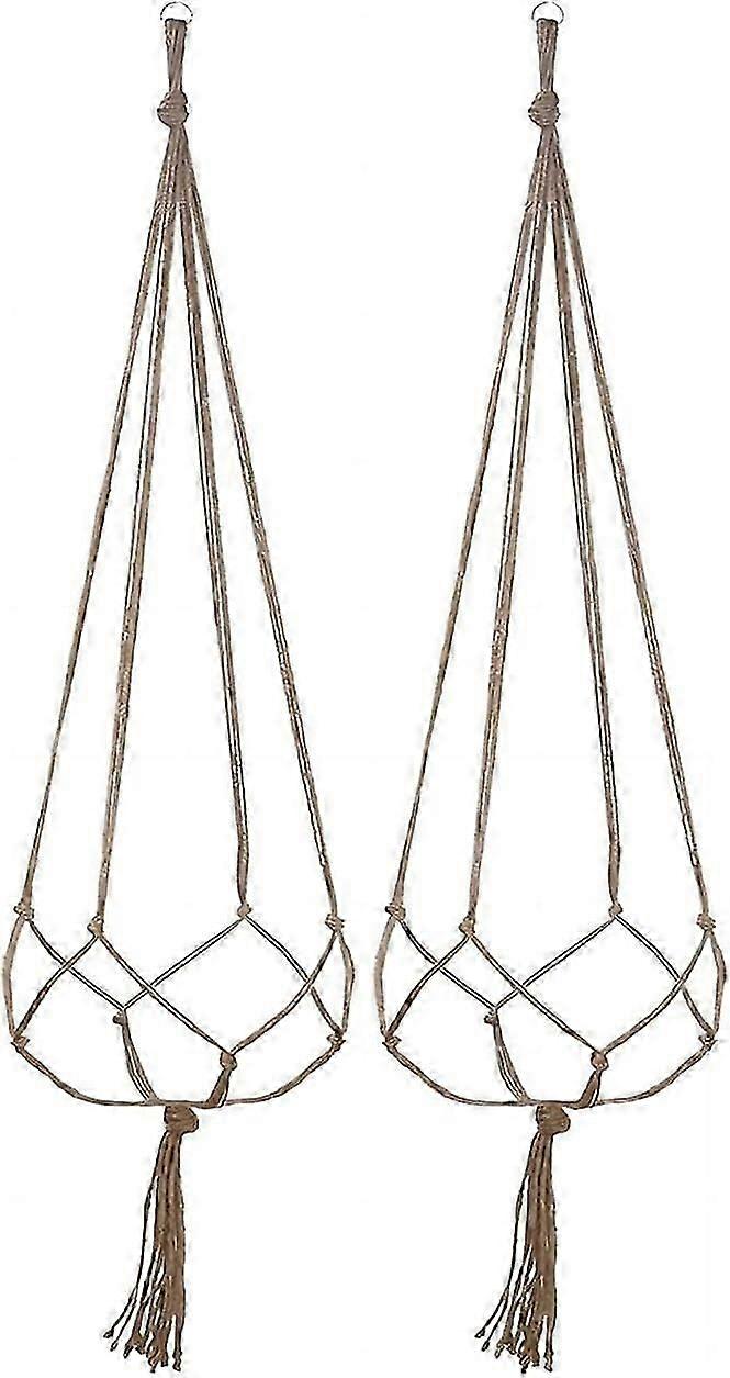 2 Pack Hanging Planters Baskets, Macrame Plant Hanger Set with 105cm Length