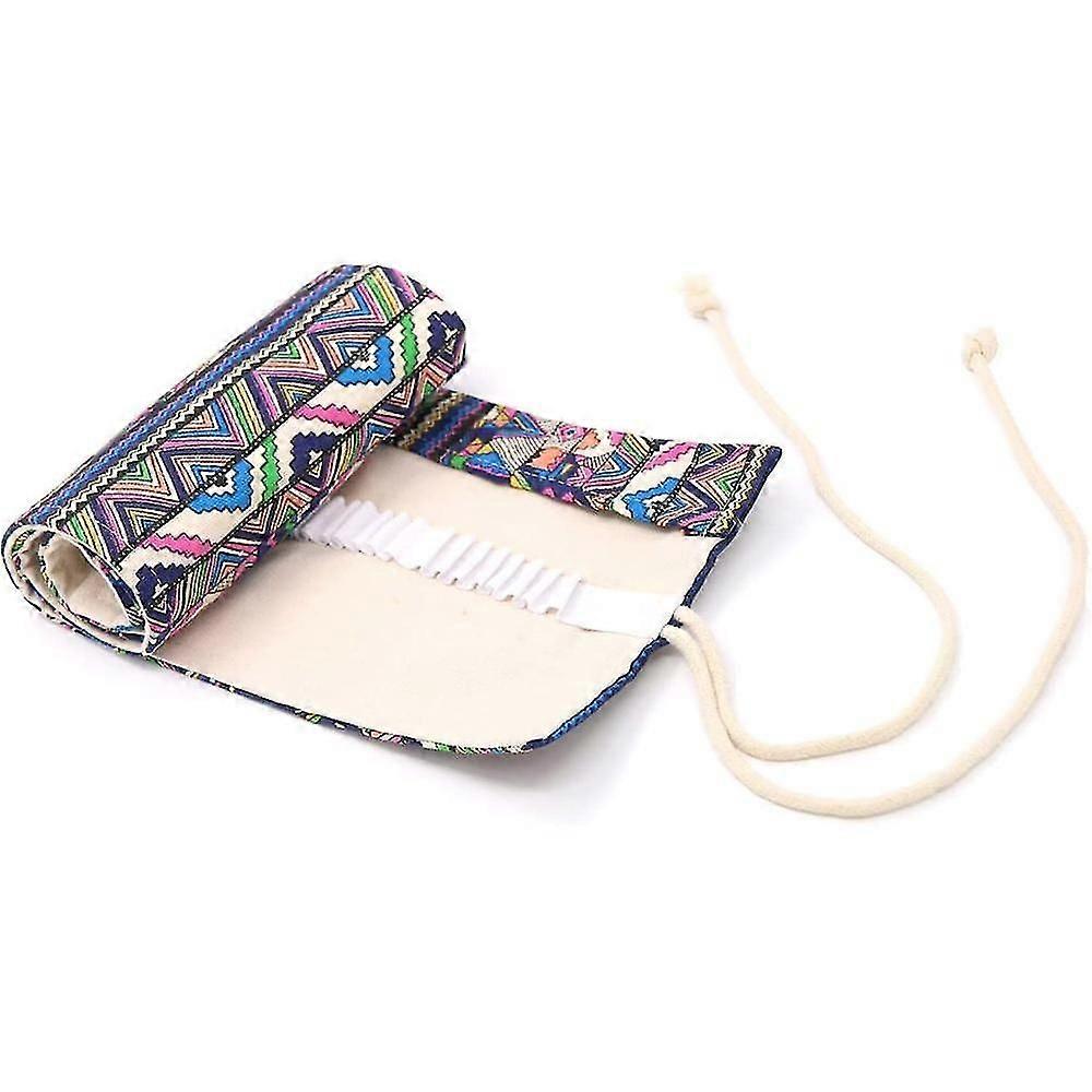 36 Slots Canvas Pencil Wrap Roll Up Case Holder Big Capacity Pen Pouch