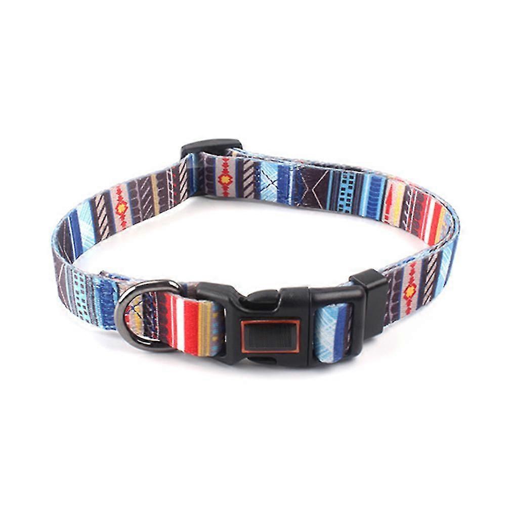 Rose And Poem Dog Collar, Color Pattern, Adjustable Durable Dog Collar