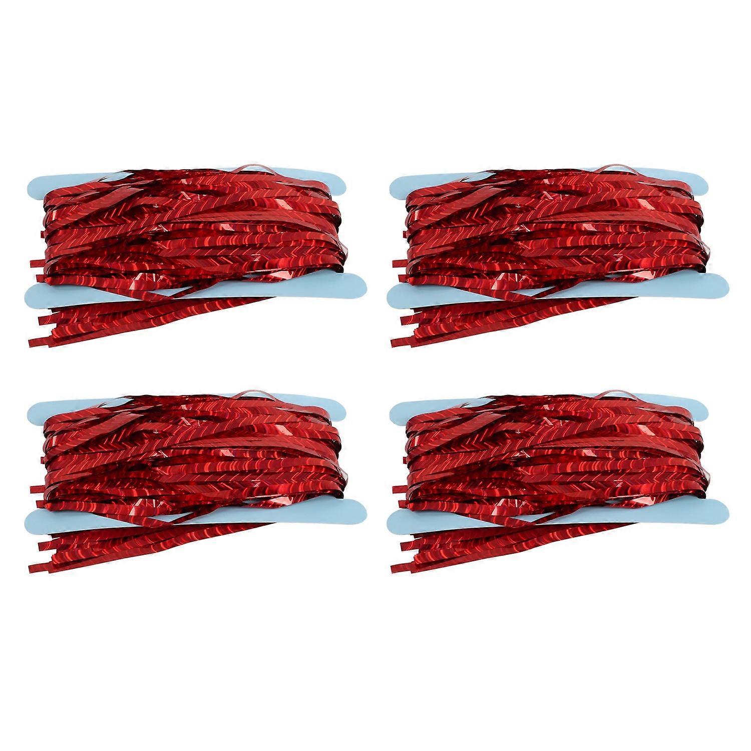 4pcs Tinsel Backdrop Curtains Holographic Metal Foil 1x2m Decorative Reusable Foil Fringe Curtain fo