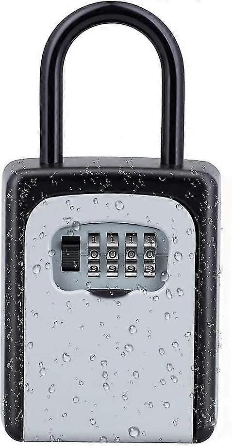 Key Lock Box, 4 Digit Combination Key Storage Lock Box With Resettable Code, Portable Key Safe Box For Door Knob, Realtors, Contractors