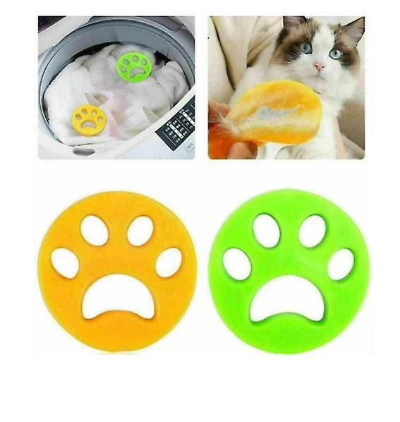 2pcs מסיר שיער לחיות מחמד מכונת כביסה חתול כלב פרווה לוכד ירוק + כתום-1
