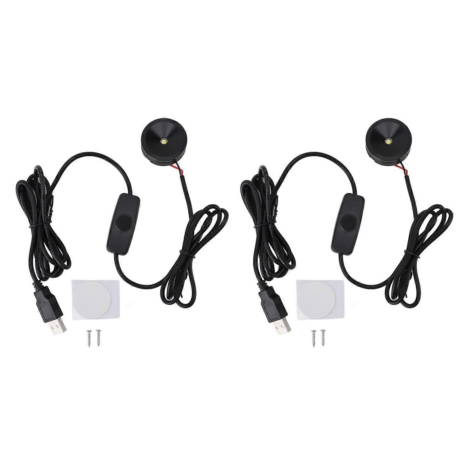 2PCS LED Spot Lights Professional 5V USB Dimmable Small Spot Lights for Display Case Jewelry Case Entryway Cabinet Warm Light