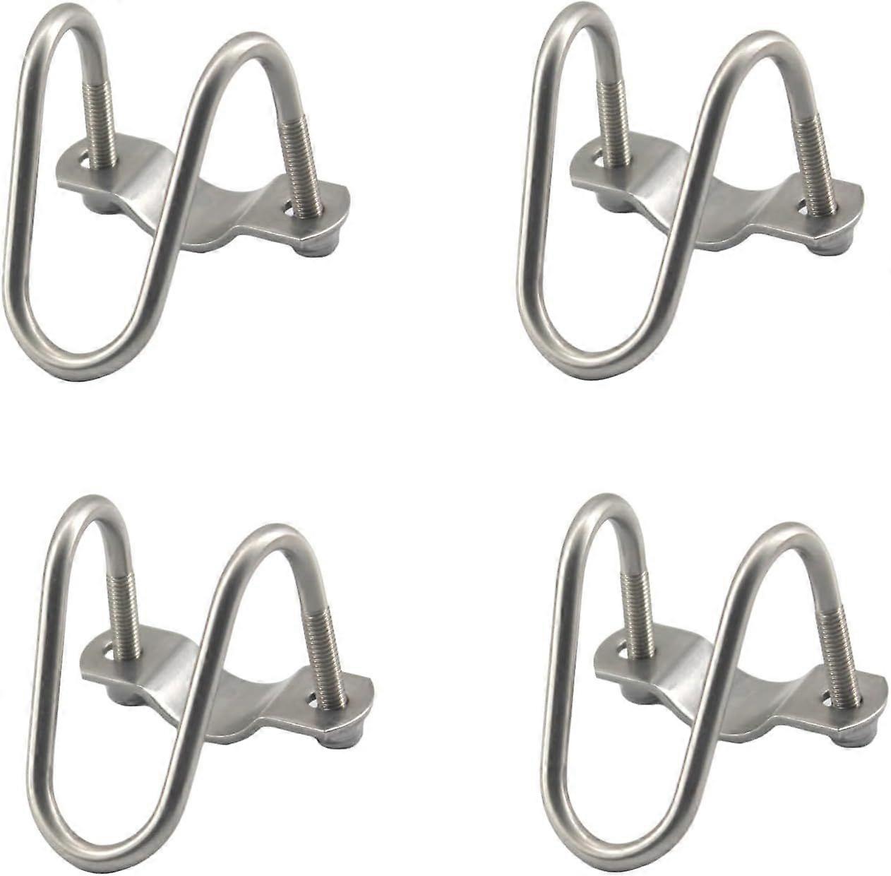 Pack of 4 M8 x 25 x 25mm Silver Stainless Steel Pipe Clamp