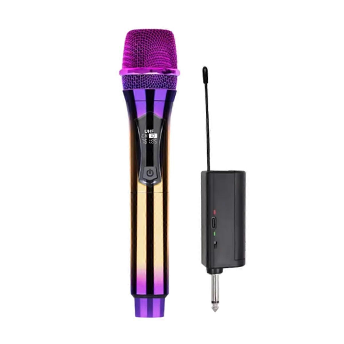 Dual Channel Karaoke Streaming Wireless MIC Handheld Microphone with Rechargeable Receiver for Sing