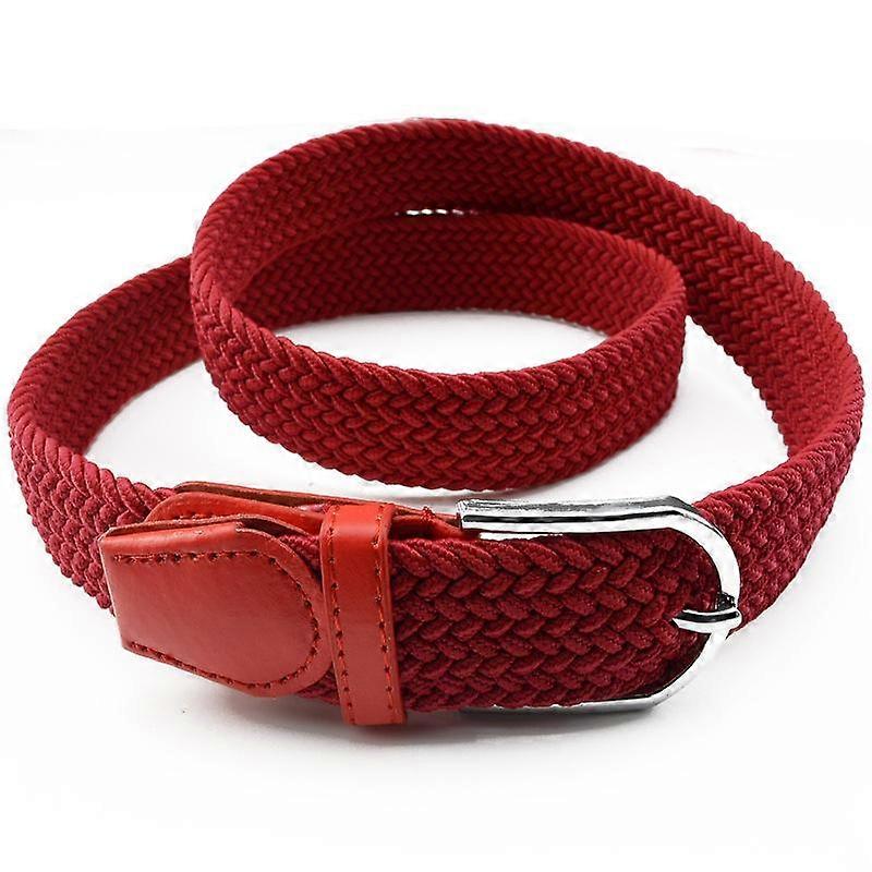 Canvas Woven Belt Non-Porous Elastic Woven Elastic Belt Pin Buckle Casual Korean Style Pant Belt Wide for Men and