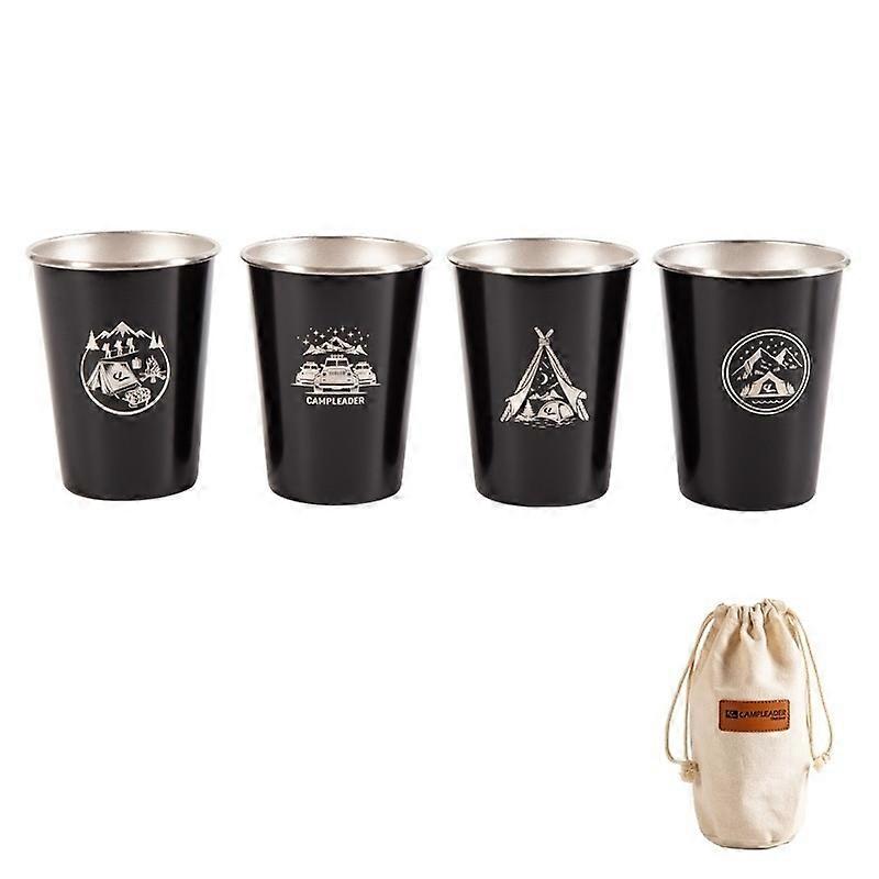 4 PCS/Set Cup With Storage Bag (Black) With Storage Bag (Black)