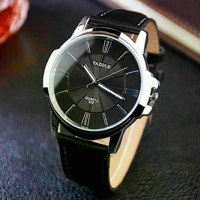 Yazole mærke mode mænd kjole ure brun læderrem afslappet ur mænd relogio luksus vandtæt reloj hombre