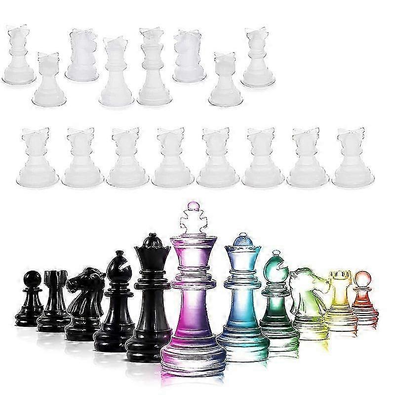 Chess Mold for Resin Casting 12.4"x12.4" Soft Silicone Board for 3D Craft DIY Making Kit
