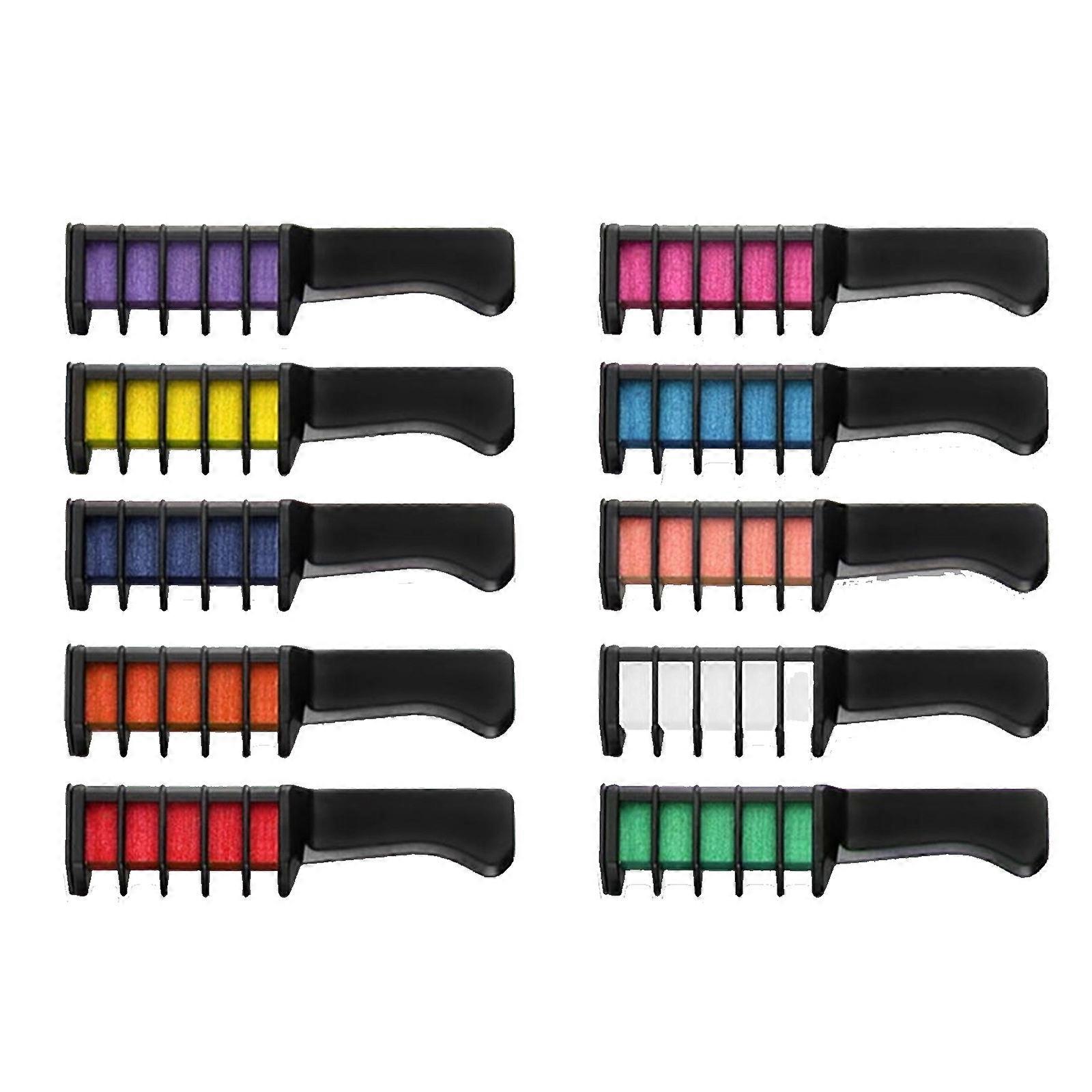 ヘアケア10pcカラフルなヘアコーム、コームサロンヘアマスカラクレヨと一時的なヘアチョークパウダー