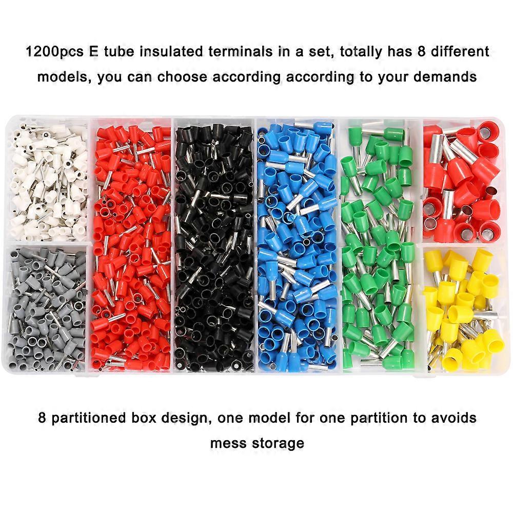 HSC8 6-4 0.25-10m㎡ AWG23-7 Ferrule Crimping Tool Kit High Hardness Crimper Plier with 1200pcs Wire Ferrules Crimp Ends Terminal