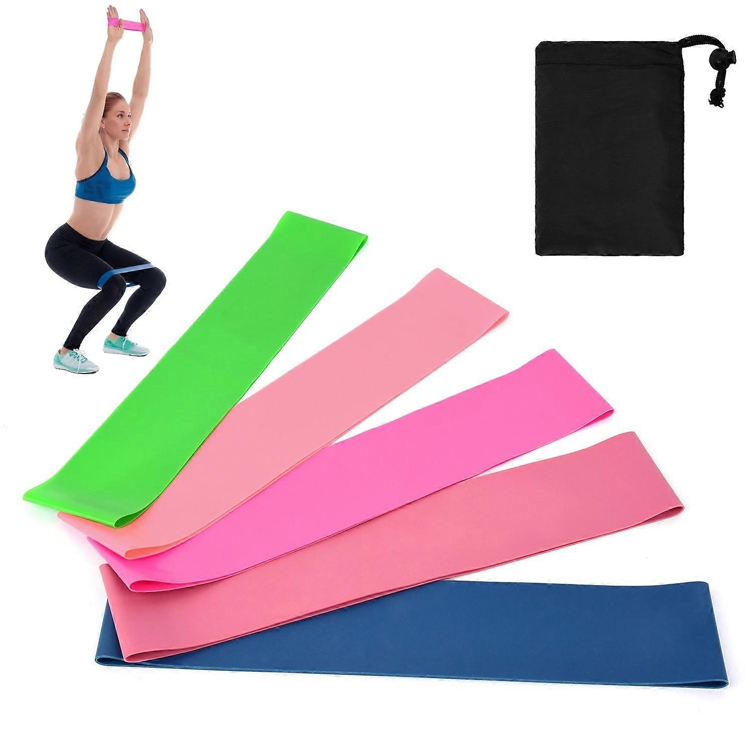 5Pcs Resistance Loop Exercise Bands Hip Booty Bands Home Workout Equipment for Strength