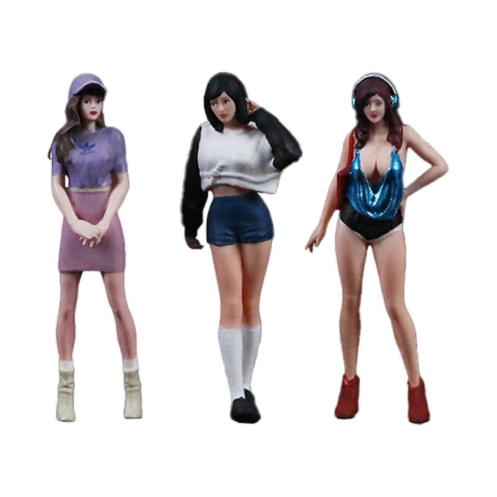 3x 1/64 Diorama Figures for Architecture Model Model Trains Desktop Ornament
