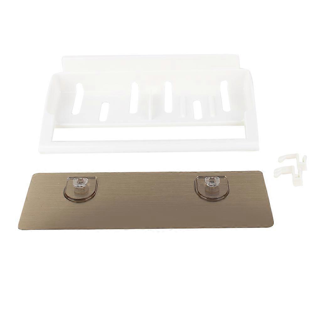 Wall Mounted Multifunctional Bathroom Storage Organizer with Towel Rack, Soap Holder, and Waterproof Design