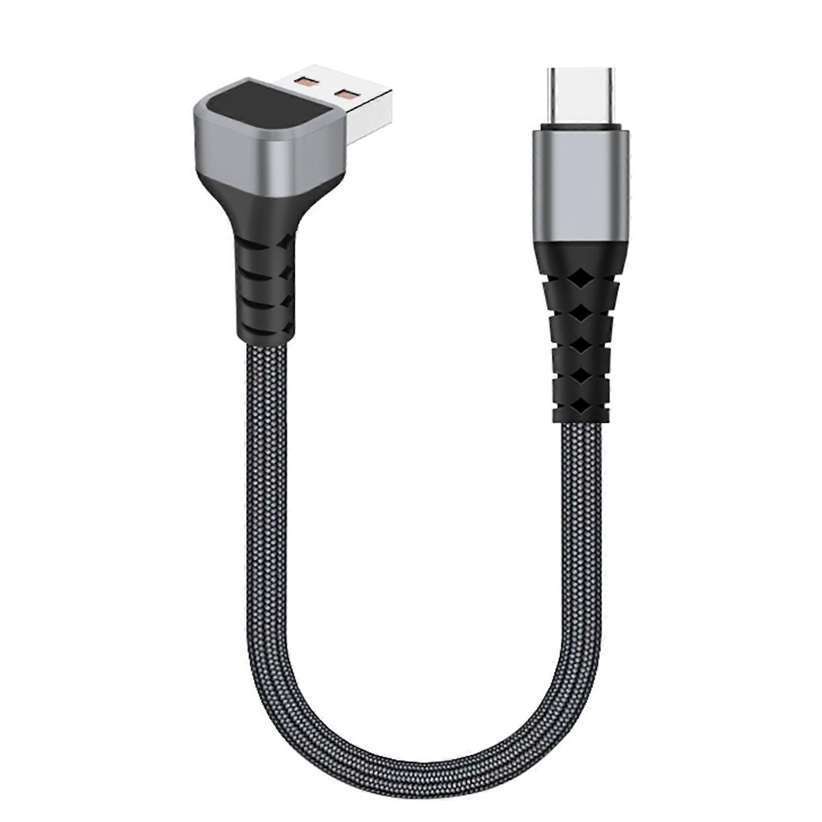 90 Degree Elbow USB to Type C Charging Cord with 480Mbps Sync for Headphones and Speakers