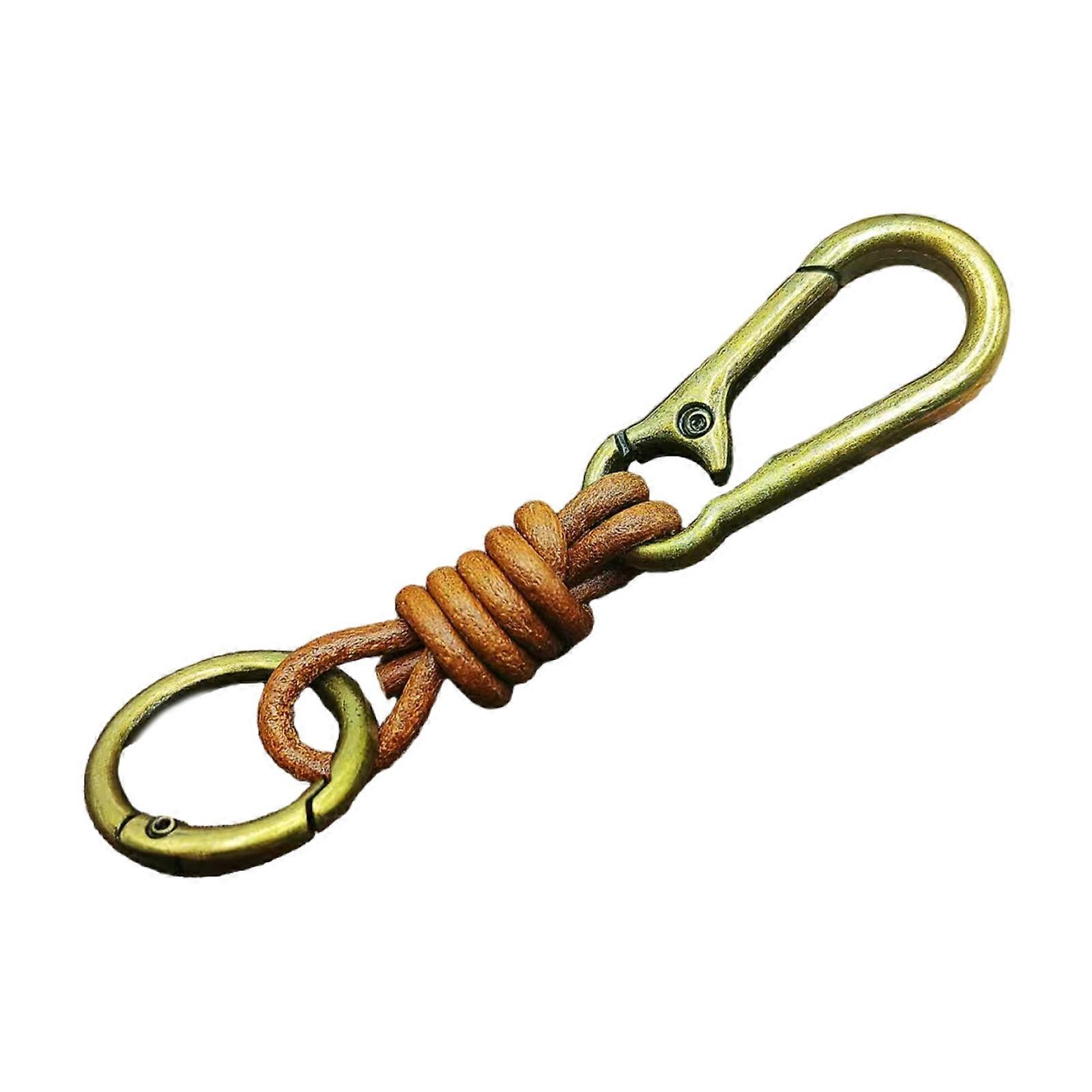Porte-clés en cuir à la mode, pendentif pour clé de voiture, texture en alliage, adapté aux clés de voiture, aux sacs et à un usage quotidien