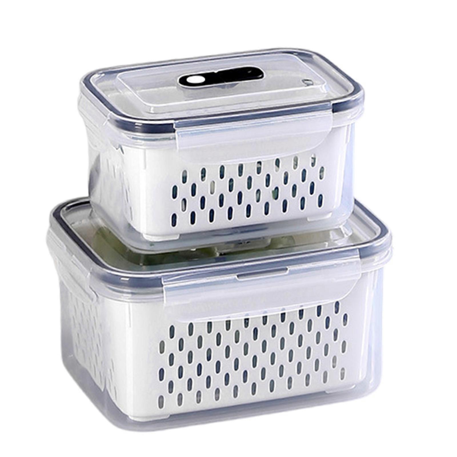 Sturdy Kitchen Storage Boxes with Builts In Filter for Efficient Draining and Storage Retention Kitchen Supplies