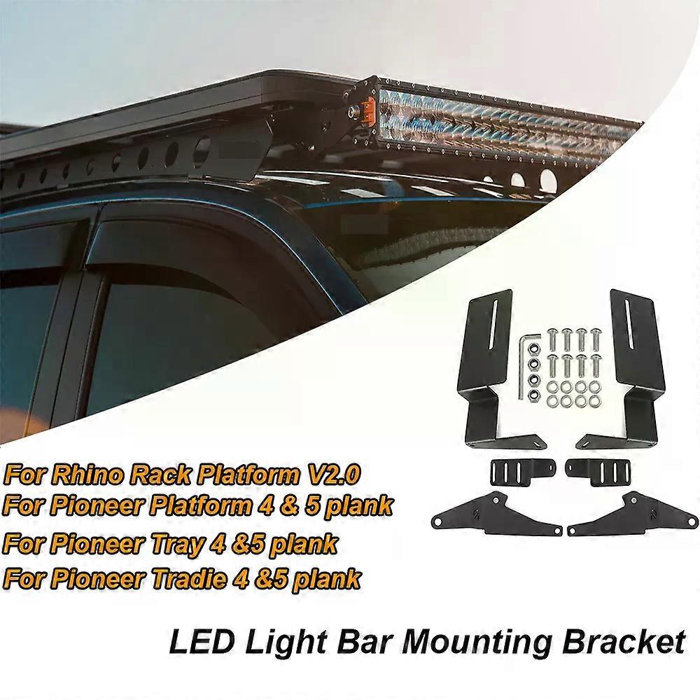 For Rhino Rack Platform V20 Tray 4 & 5 plank LED Light Bar Mounting Bracket