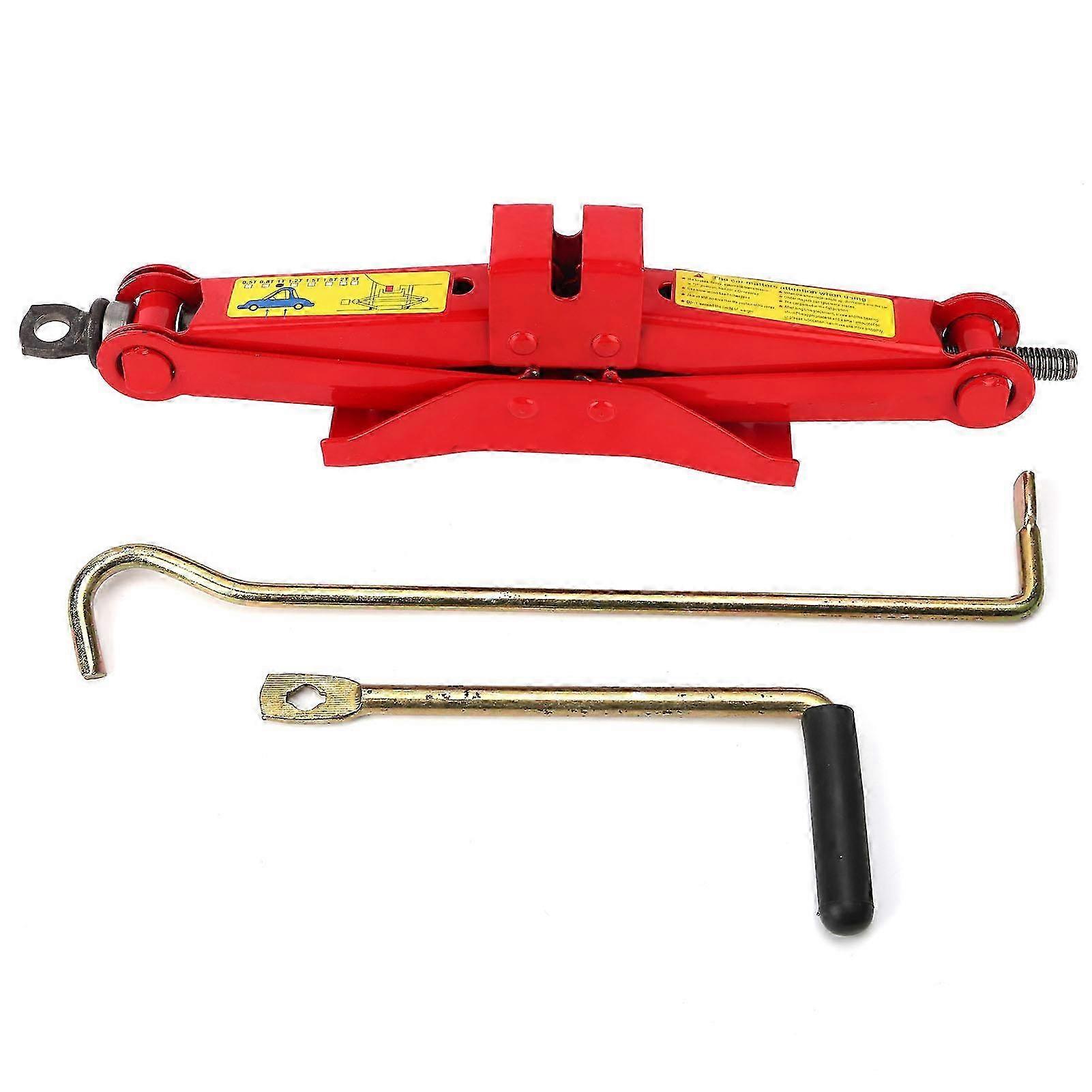 Scissor Jack Professional Car Trunk Tire Iron Handle Lifting Tool Red for Outdoors1T