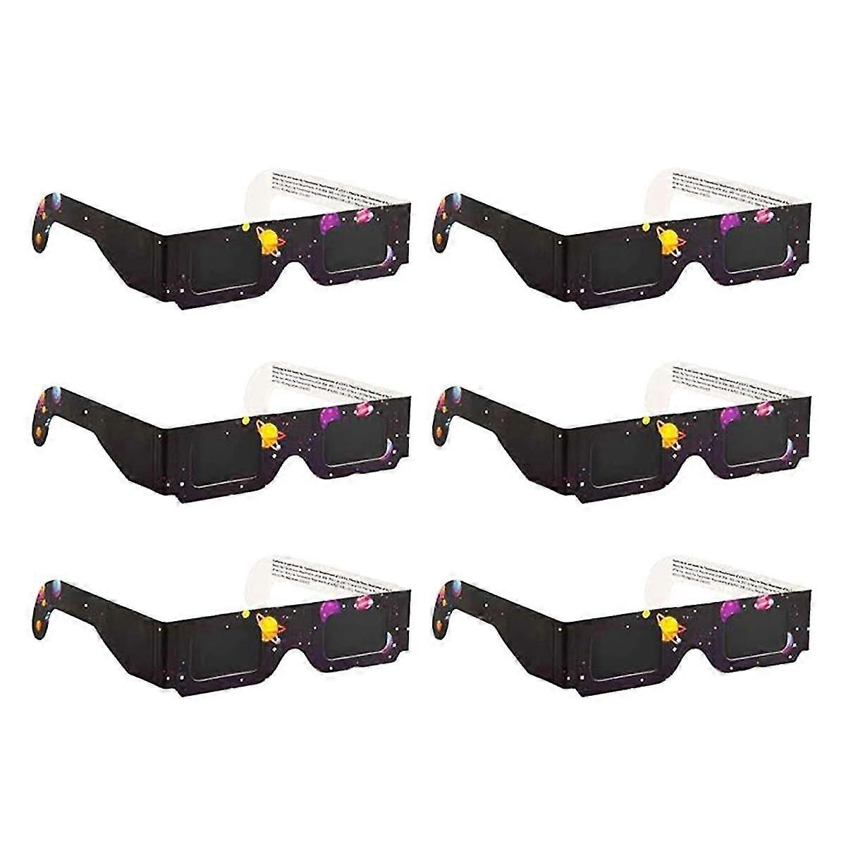 6 Χαρτί εγγράφου Solar Eclipse Glasses Eclipse Shade για την άμεση προβολή του ήλιου Ασφαλείς αποχρώσεις για την άμεση προβολή του ήλιου