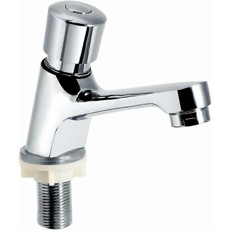 Chrome Sink Tap, Time Delay, Water-saving, Self-closing Faucet