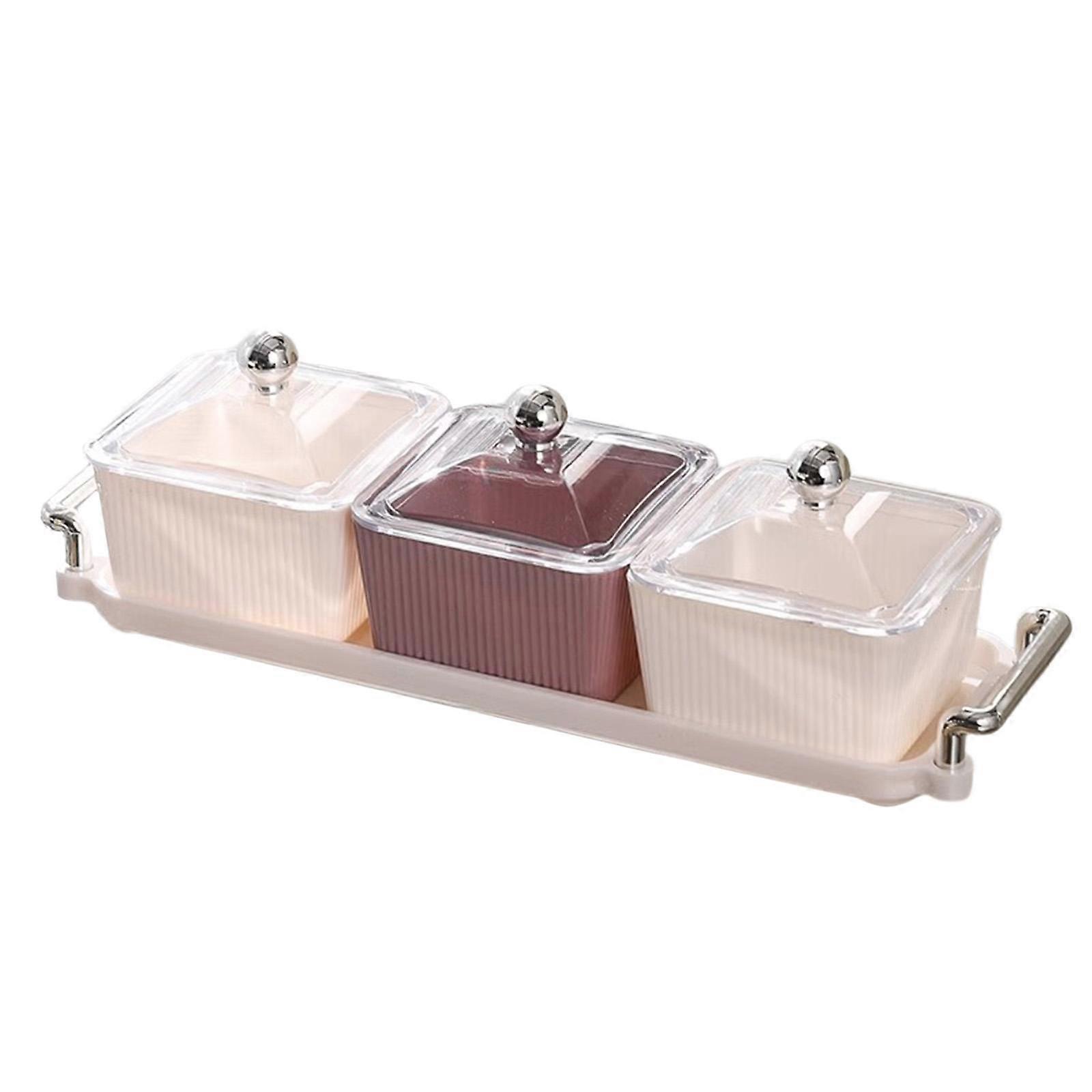 Divided Serving Tray,Party Appetizer Platter,with Lid and Handle Snack Fruit