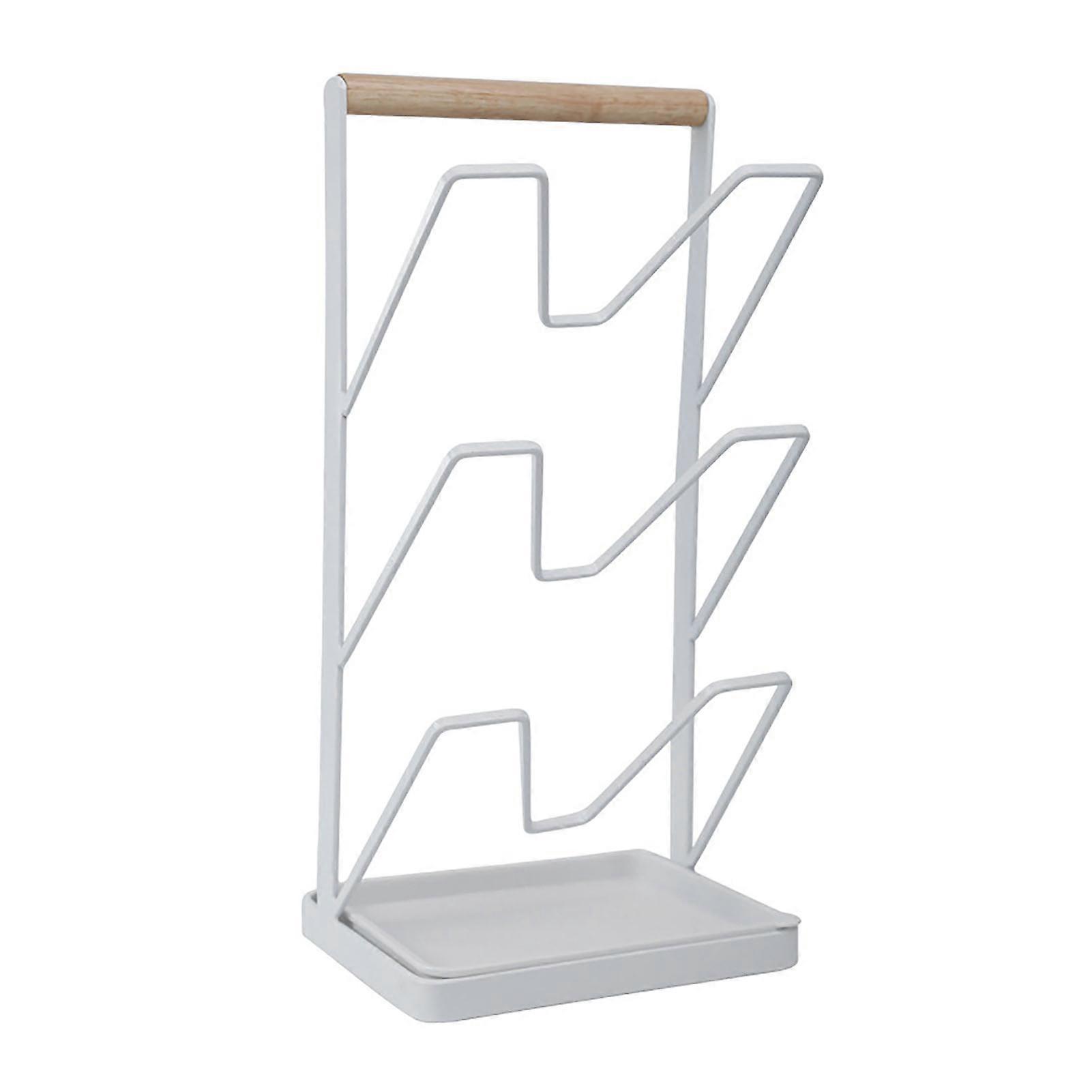 3-lagiger Topfdeckelhalter Vertikale Topfabdeckung Entwässerungsregal Schneidebrett-Organizer