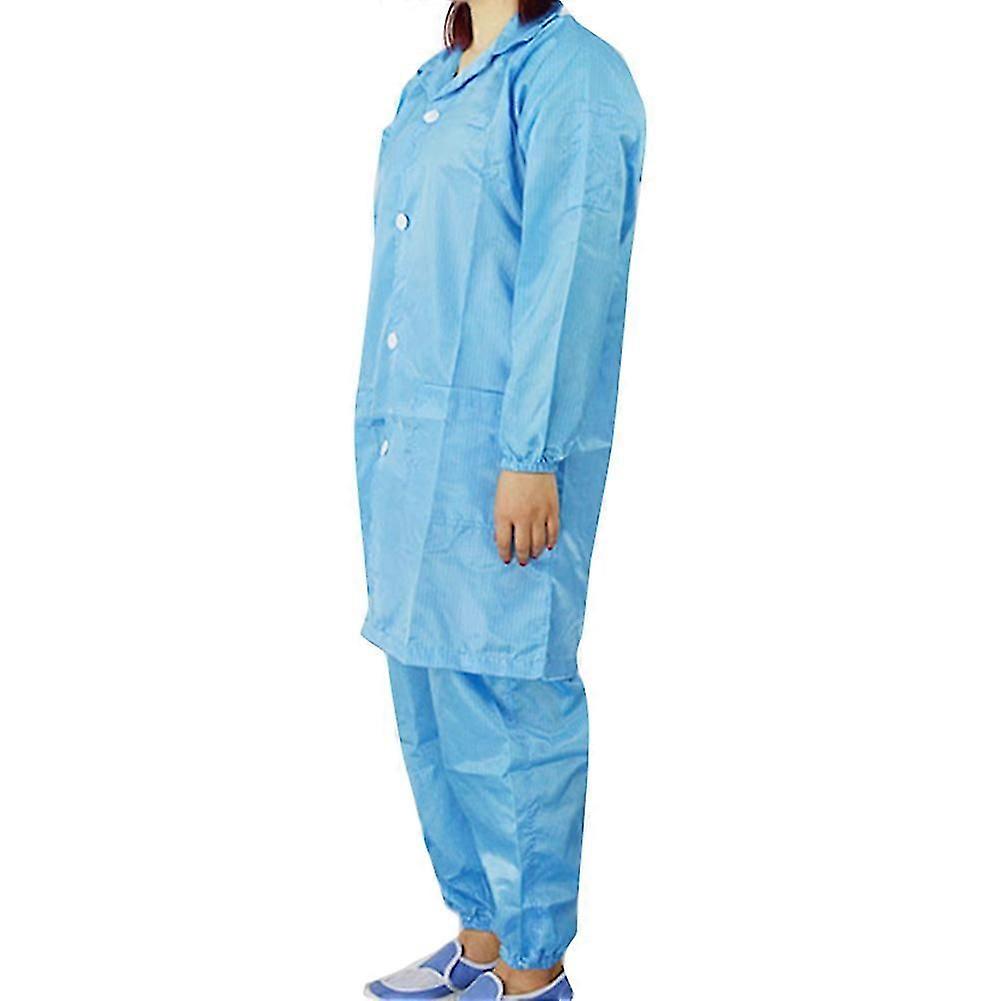Anti-static Smock Cleanroom Suit Overalls Dust-proof Lab Coat Isolation Gown Reusable Coveralls