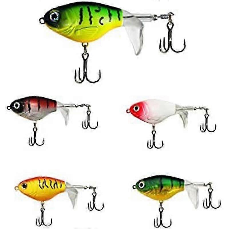 Fishing Lures Set Topwater Baits with Floating Tractor Rotating Tail Propeller Box Artificial Hard