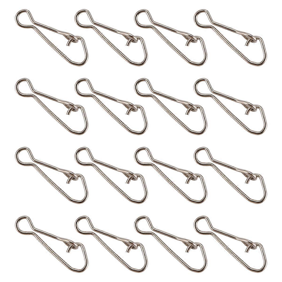 100Pcs Fishing Hooked Snap Links Fishing Swivel Snap Hook Line-15Mm