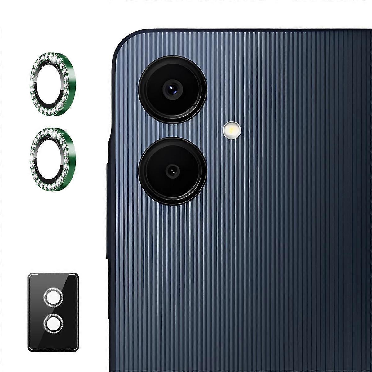 Compatible For Samsung Galaxy A06 Camera Lens Protector ENKAY HAT PRINCE Rhinestone Decor Rear Lens Film