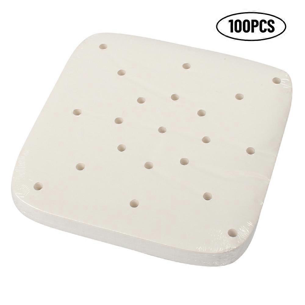 100 Pieces Air Fryer Disposable Parchment Paper Non-stick Rectangle Baking Paper Natural Wood Pulp Liners for Cooking Baking Air Fryers Steamer Micro