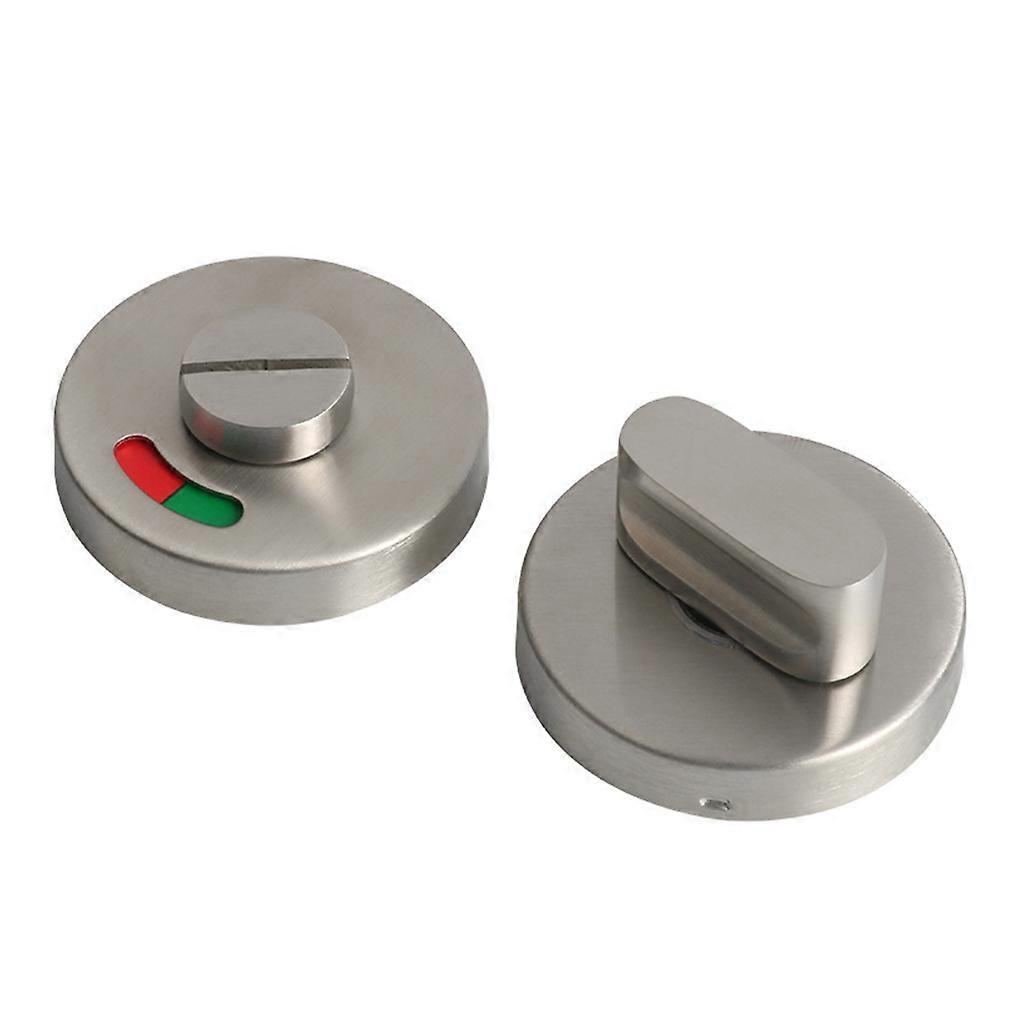 Stainless Steel WC Toilet Door Lock Handle Knob Indicator Privacy for Latch Bath 53*10mm Silver